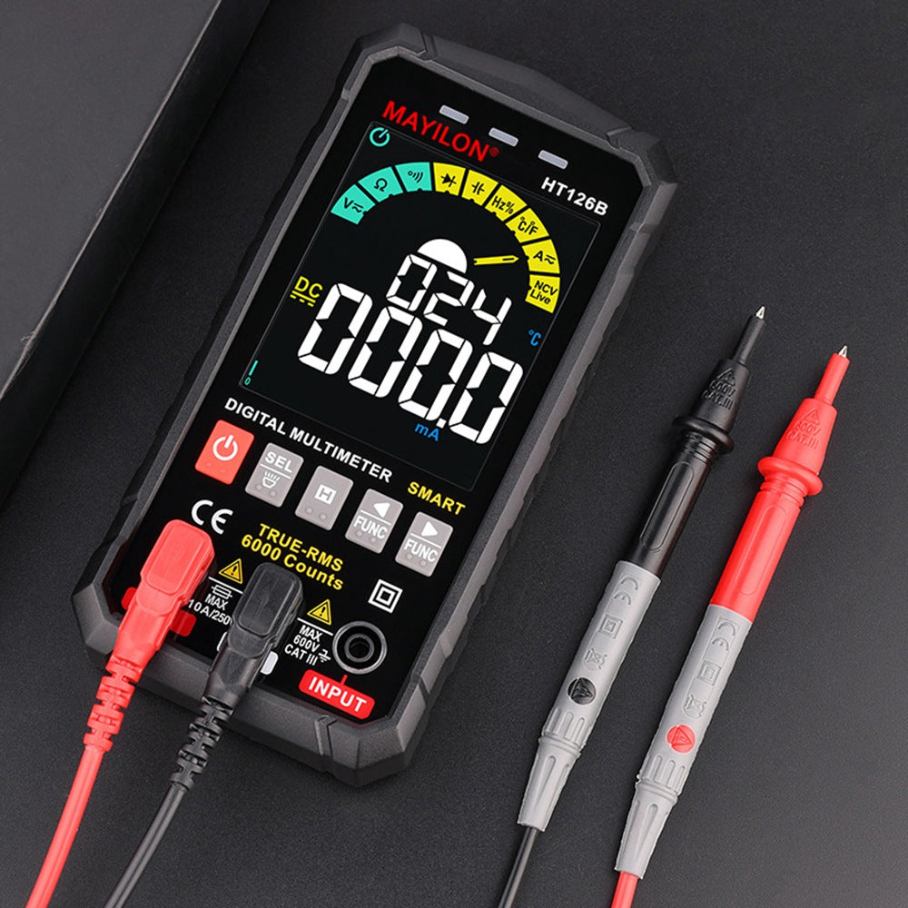 MAYILON HT126B Handheld Digital Multimeter High-Precision Auto Smart Anti-Burning Universal Meter with Digital Display for AC / DC Voltage (without Battery)