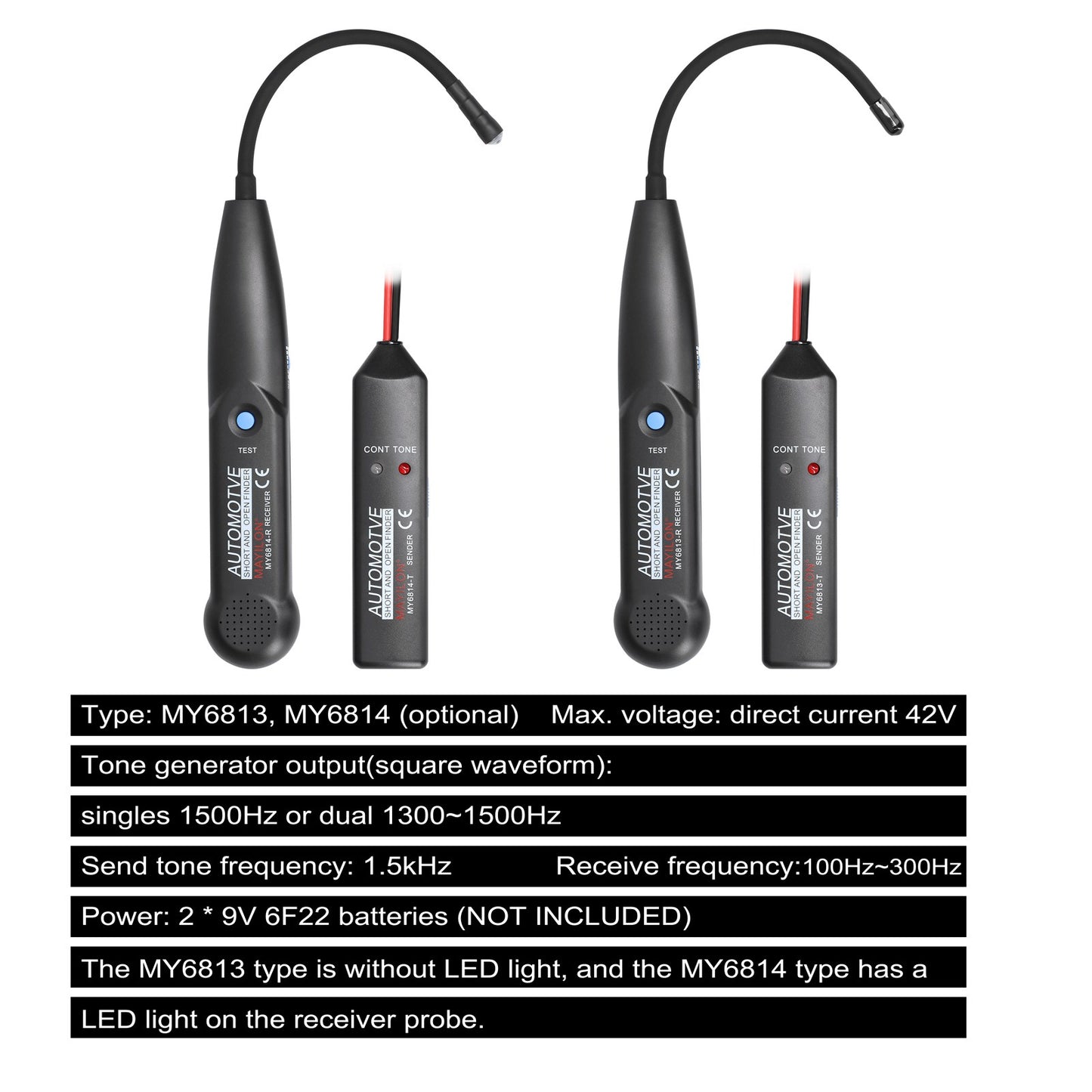 MAYILON MY6814 Automotive Wire Tracker Short Open Finder Circuit Tester Cable Finder Wire Trackers Short Circuit Detector Tool