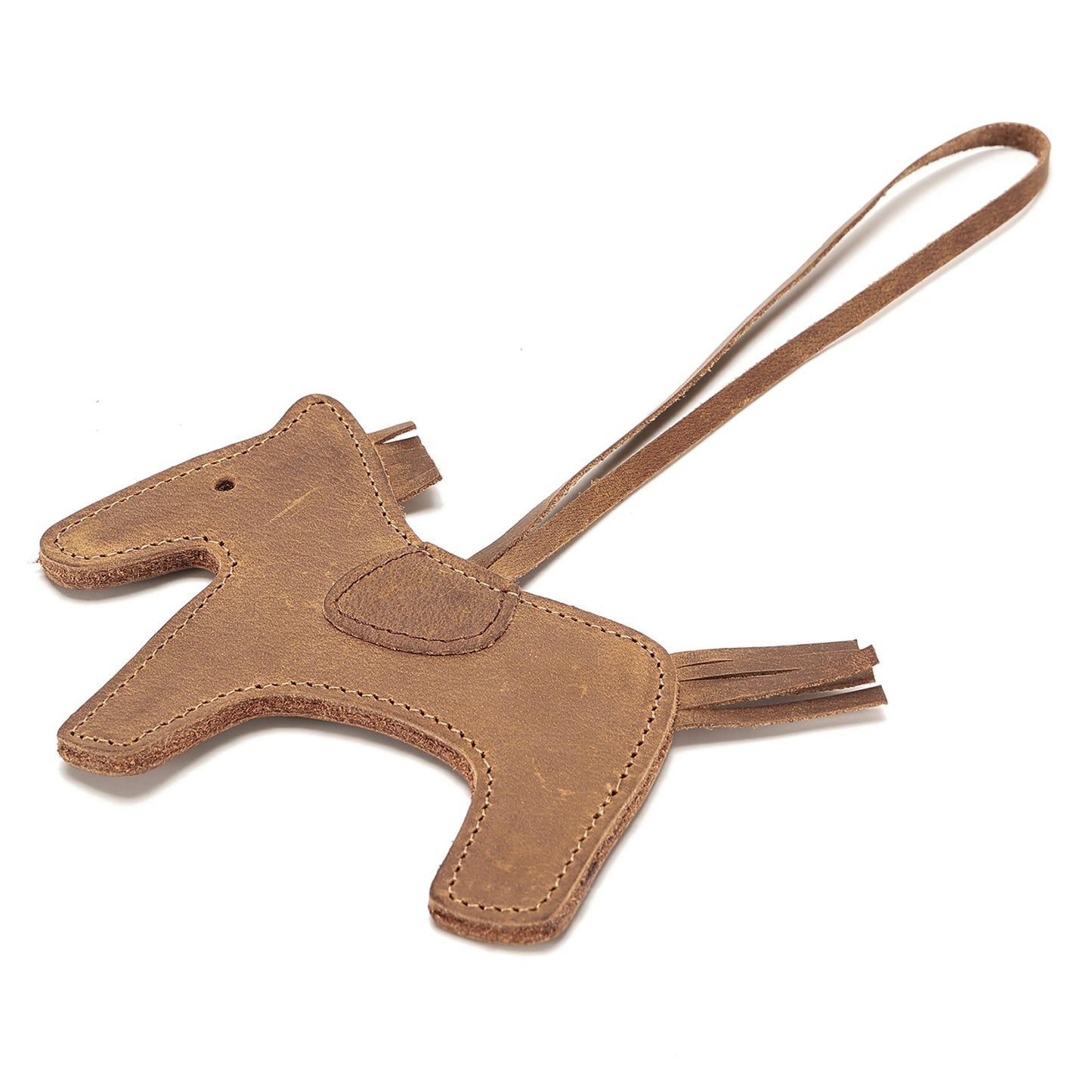 K154 Genuine Cowhide Leather Horse Shape Keychain Key Ring Pendant Purse Handbag Accessory