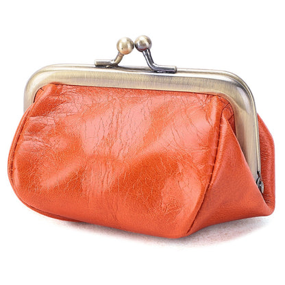 K095 Retro Handmade Coin Purse Clutch Money Bag Top Layer Cowhide Women Girl Wallet