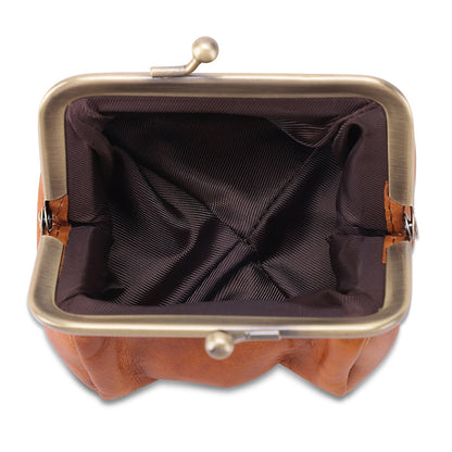 K095 Retro Handmade Coin Purse Clutch Money Bag Top Layer Cowhide Women Girl Wallet