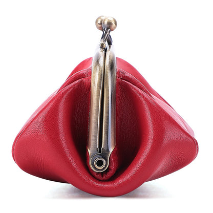 K095 Retro Handmade Coin Purse Clutch Money Bag Top Layer Cowhide Women Girl Wallet