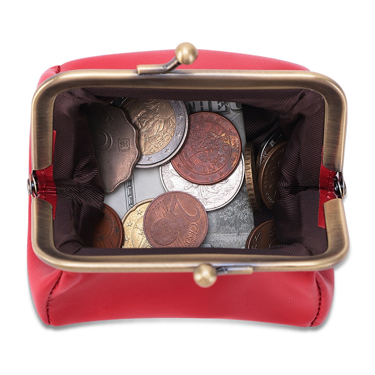 K095 Retro Handmade Coin Purse Clutch Money Bag Top Layer Cowhide Women Girl Wallet