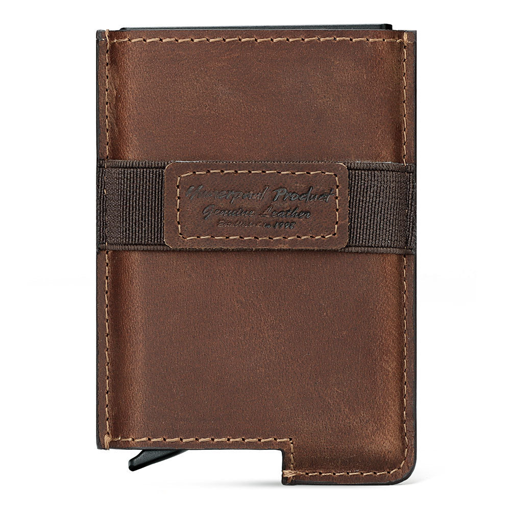 BP977 RFID Blocking Full Grain Cowhide Leather Card Pouch Bag Multifunction Wallet Cash Holder