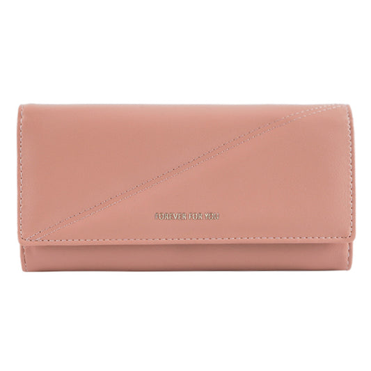 FFY FY207-37 Multiple Card Slots Tri-fold Long Purse PU Leather Women Clutch Wallet with Zipper Pocket