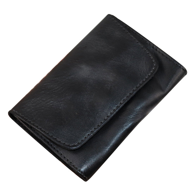 SG133 Genuine Leather Card Holder Pouch Compact Coin Storage Bag Wallet Cash Carrying Bag