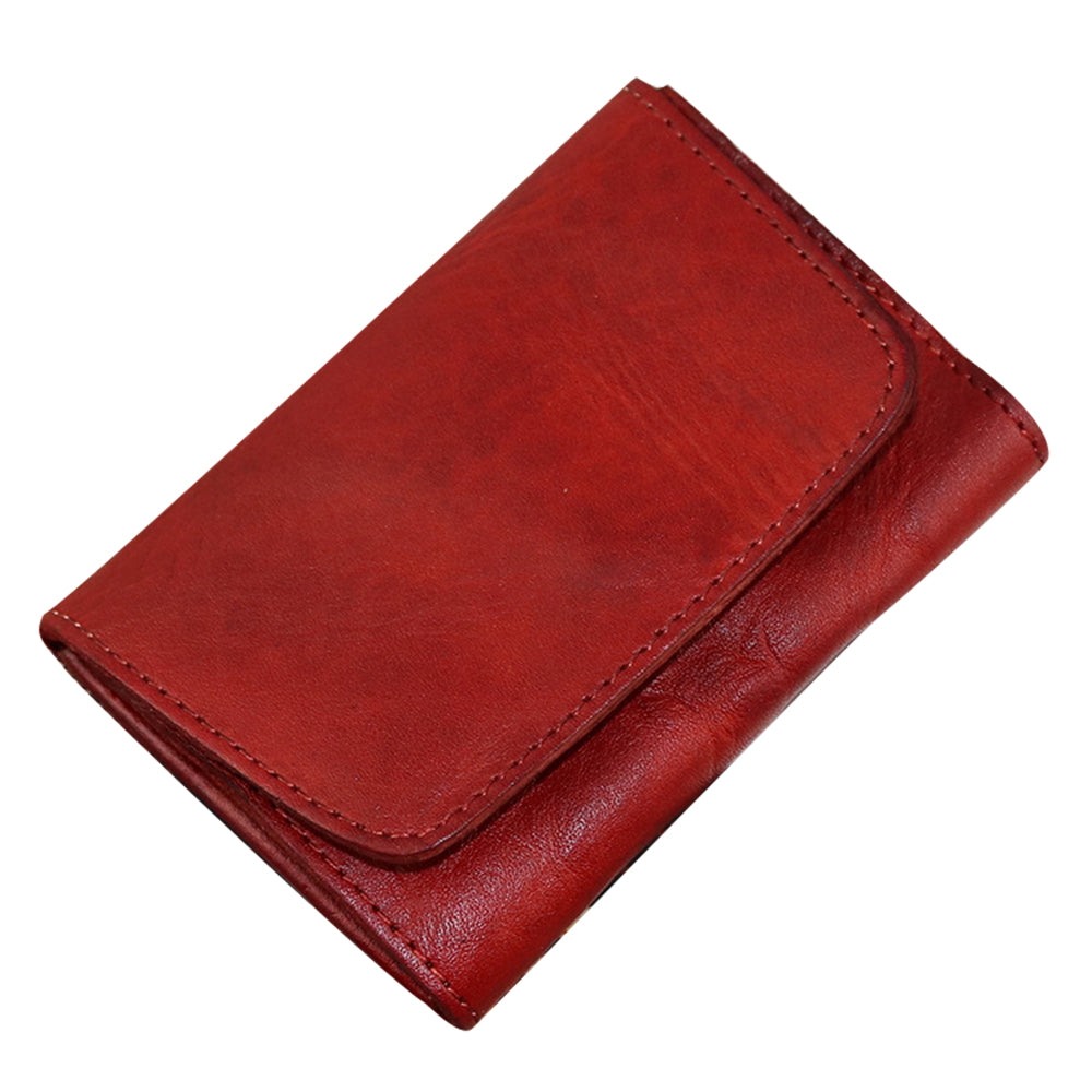 SG133 Genuine Leather Card Holder Pouch Compact Coin Storage Bag Wallet Cash Carrying Bag