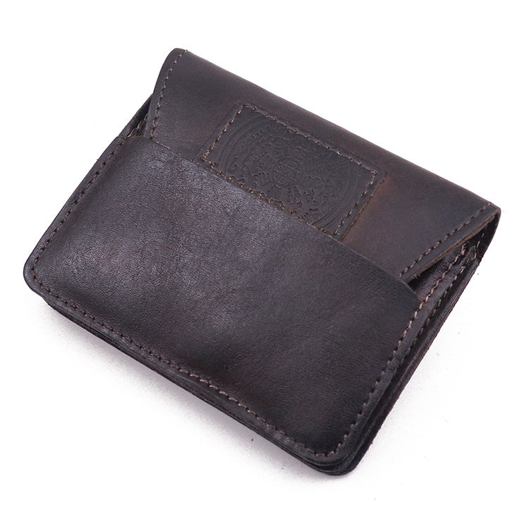 SG634 Cowhide Leather Wallet Multiple Card Holder Coin Pocket Purse Zipper Coin Pocket Vintage Storage Bag