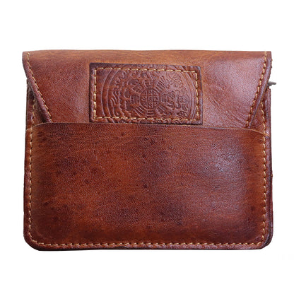 SG634 Cowhide Leather Wallet Multiple Card Holder Coin Pocket Purse Zipper Coin Pocket Vintage Storage Bag