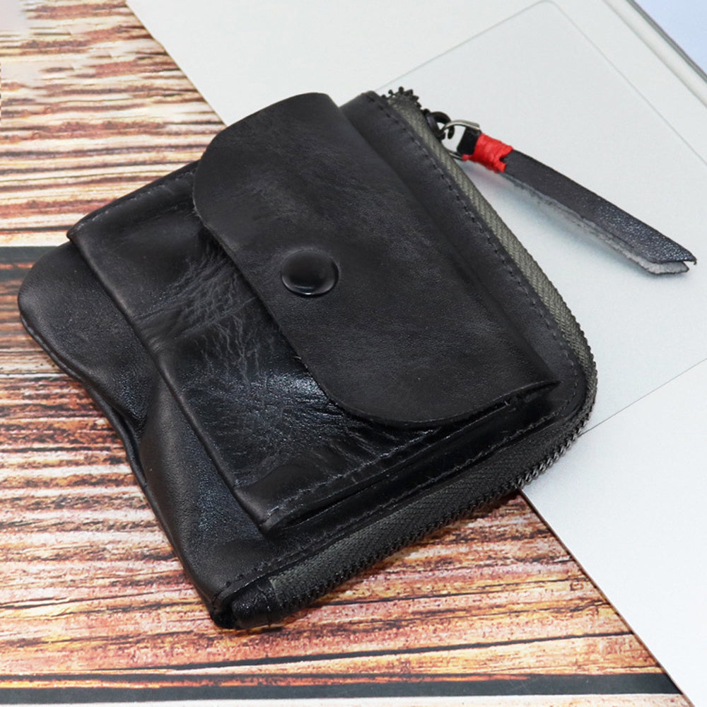 SG132 Small Coin Purse Top Layer Cowhide Leather Vintage Style Mini Coin Bag Card Holder Wallet