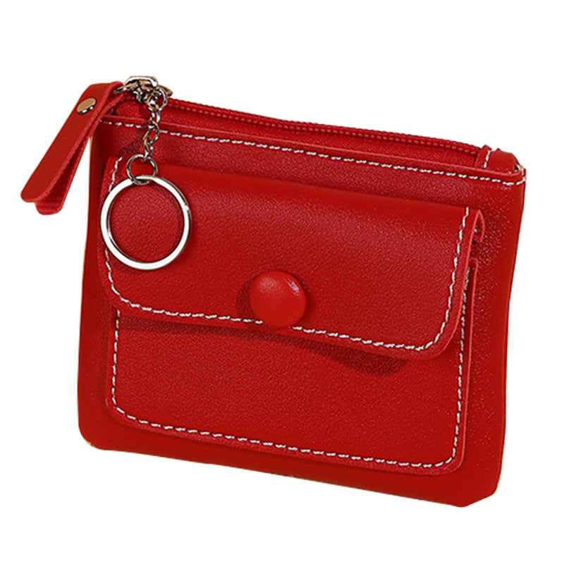 56 Women&#39;s Wallet PU Leather Coin Purse Zipper Compact Size Pouch Change Card Key Storage Bag