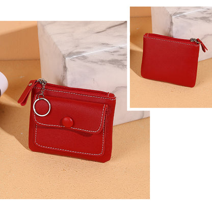 56 Women&#39;s Wallet PU Leather Coin Purse Zipper Compact Size Pouch Change Card Key Storage Bag