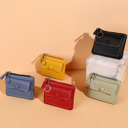 56 Women&#39;s Wallet PU Leather Coin Purse Zipper Compact Size Pouch Change Card Key Storage Bag