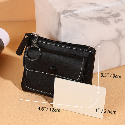 56 Women&#39;s Wallet PU Leather Coin Purse Zipper Compact Size Pouch Change Card Key Storage Bag