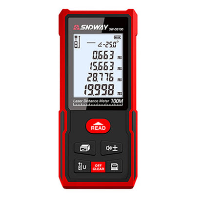 SNDWAY SW-DS100 100M Laser Rangefinder IP54 Waterproof Distance Meter Digital Ruler Laser Tape (No Battery)