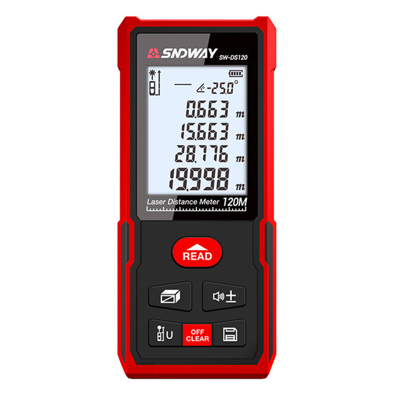 SNDWAY SW-DS120 120M Laser Rangefinder Electronic Angle Sensor Distance Meter Digital Ruler Laser Tape (No Battery)