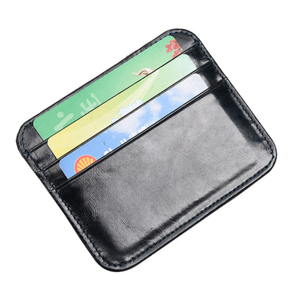 AP121 Ultra Slim Cowhide Leather Card Holder Storage Bag Coin Purse Credit Card Case