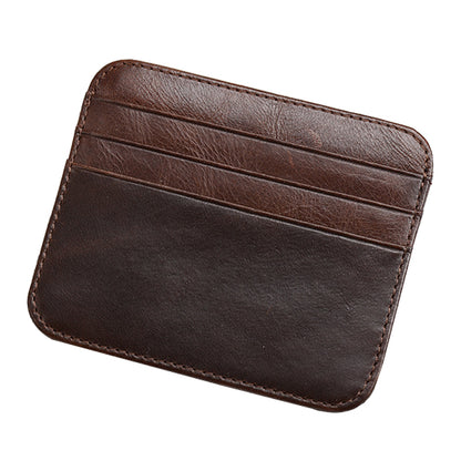 AP121 Ultra Slim Cowhide Leather Card Holder Storage Bag Coin Purse Credit Card Case