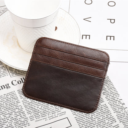 AP121 Ultra Slim Cowhide Leather Card Holder Storage Bag Coin Purse Credit Card Case