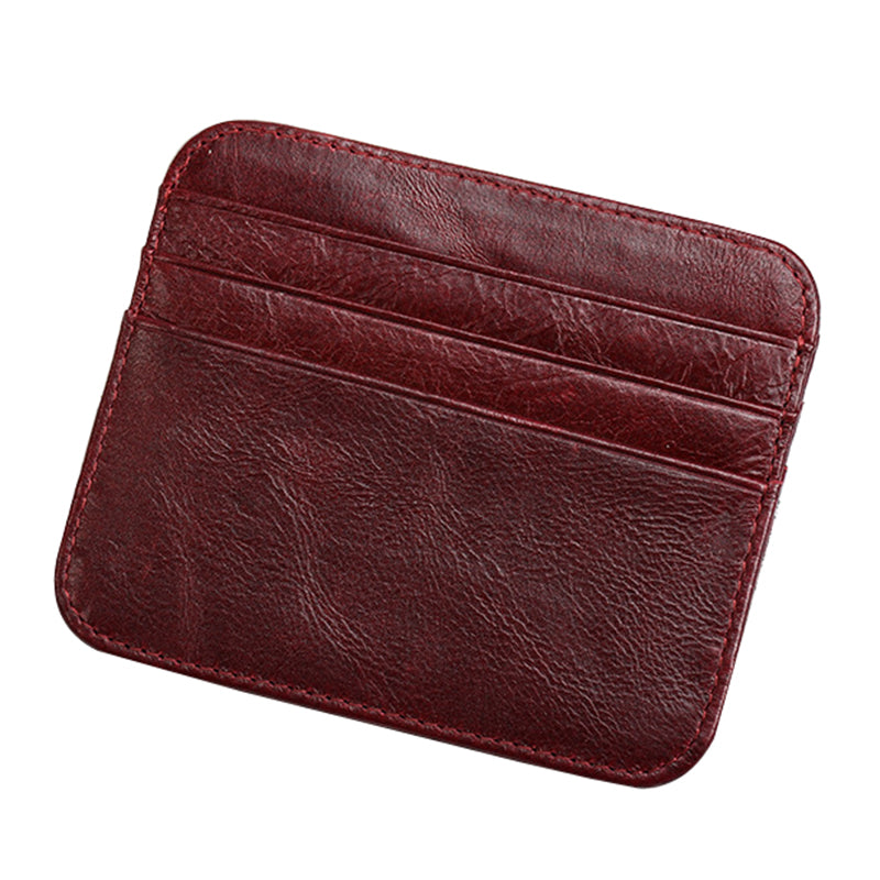 AP121 Ultra Slim Cowhide Leather Card Holder Storage Bag Coin Purse Credit Card Case