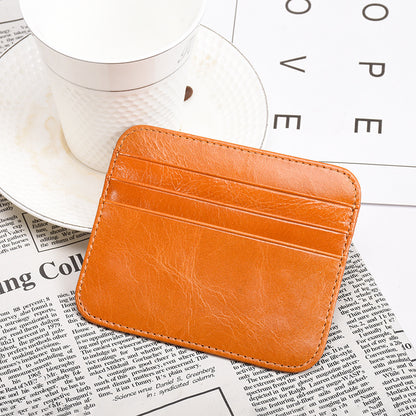 AP121 Ultra Slim Cowhide Leather Card Holder Storage Bag Coin Purse Credit Card Case