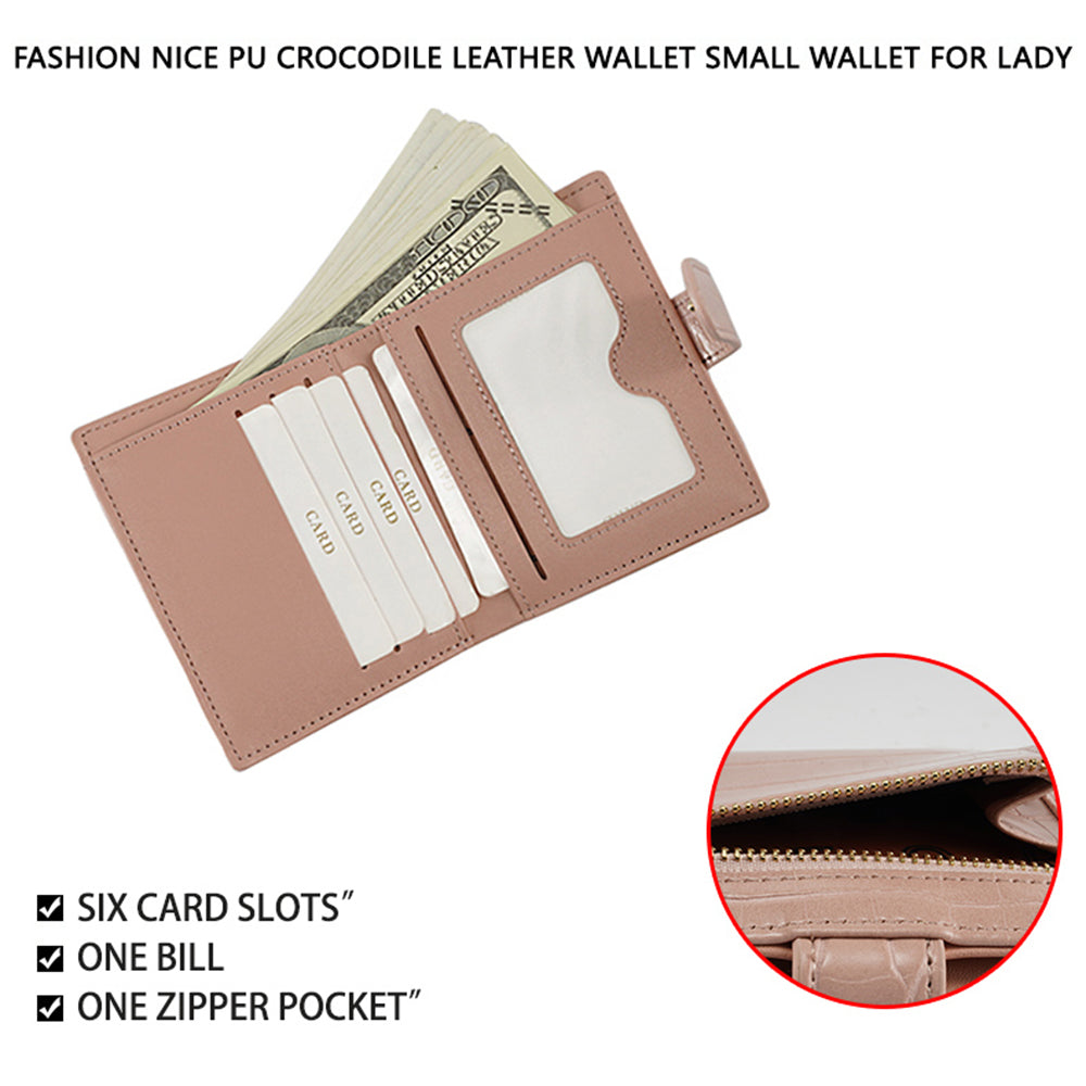 FFY FY19022-10 Stylish Stone Texture PU Leather Women Short Wallet Cards Cash Holder Purse