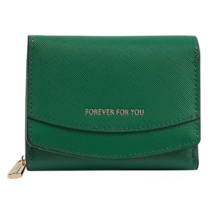 FFY FY8003-23 Stylish PU Leather Women Folding Short Wallet Cards Cash Carrying Bag