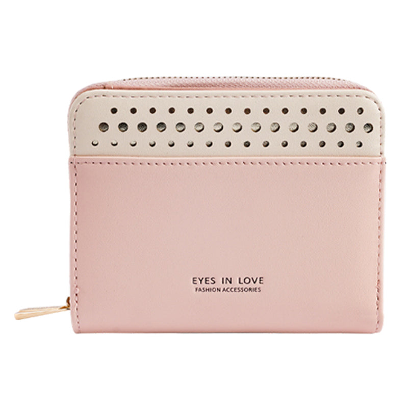 FFY FY6024-23 PU Leather Women Casual Folding Short Wallet Cards Cash Holder Coin Purse