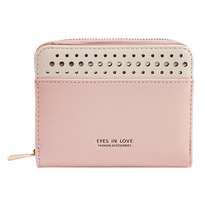 FFY FY6024-23 PU Leather Women Casual Folding Short Wallet Cards Cash Holder Coin Purse