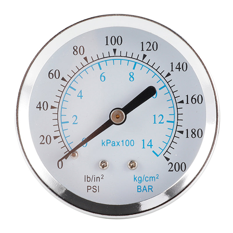 TS-Y60Z8-14kg / cm2 60mm Dial Gas Pressure Gauge Stainless Steel Dual Scale Oil Water Pressure Gauge with 1 / 8&#39;&#39; NPT Mount