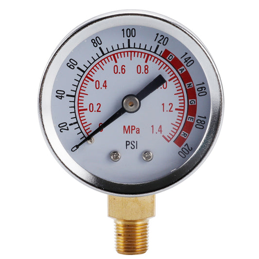 TS-Y50-1.4mpa-Y Large 50mm Dial Dual Scale Design Oil Water Pressure Gauge Stainless Steel Gas Pressure Gauge