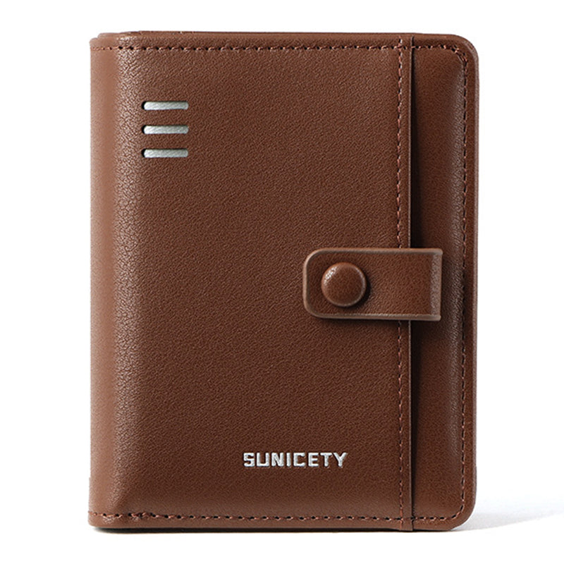 SUNICETY Business Style Wallet for Men, Anti-Scratch PU Leather RFID Blocking Cash Money Storage Pouch Card Carrying Bag with Multiple Card Slots