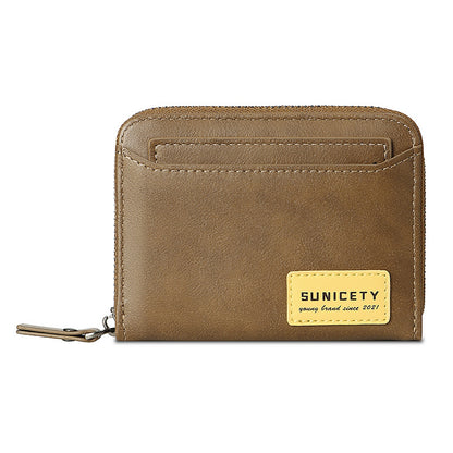 SUNICETY Retro Style PU Leather Card Carrying Bag Money Cash Coin Storage Pouch RFID Blocking Wallet