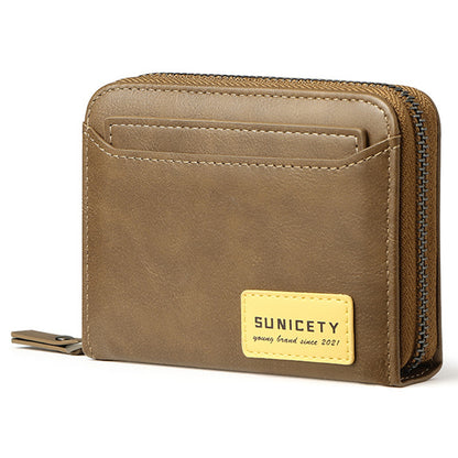 SUNICETY Retro Style PU Leather Card Carrying Bag Money Cash Coin Storage Pouch RFID Blocking Wallet