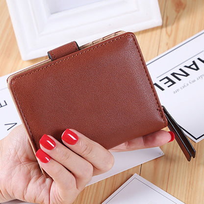 PU Leather Wallet for Women Hollow Leaves Short Clutch Bag Card Holder Zipper Coin Purse