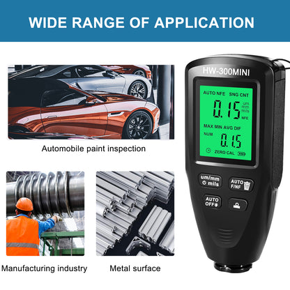 HW300-MINI Coating Thickness Gauge for FE / NFE Coating Thickness Meter Digital Display Measure Device