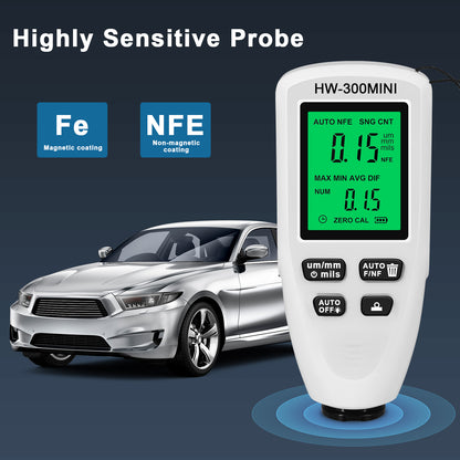 HW300-MINI Coating Thickness Gauge for FE / NFE Coating Thickness Meter Digital Display Measure Device