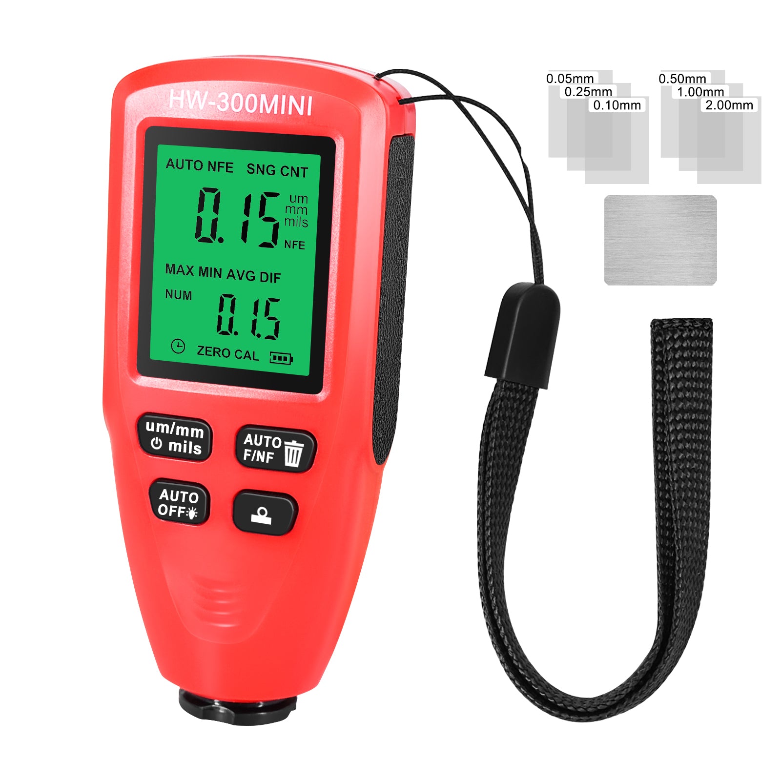 HW300-MINI Coating Thickness Gauge for FE / NFE Coating Thickness Meter Digital Display Measure Device