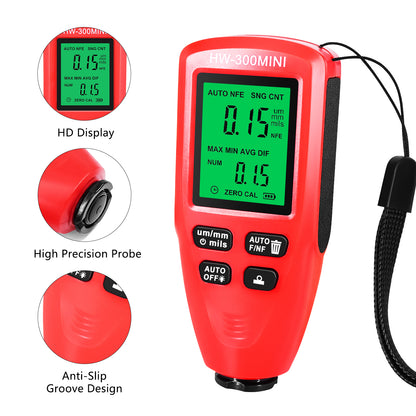 HW300-MINI Coating Thickness Gauge for FE / NFE Coating Thickness Meter Digital Display Measure Device