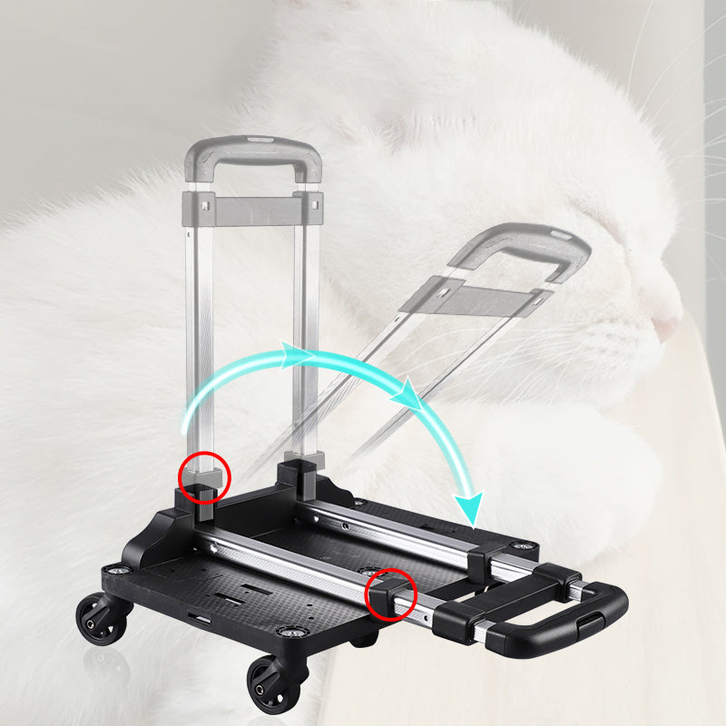 LDLC QS-052 Foldable Trolley Rod Design Pet Bag Breathable Dog Cat Backpack Scalable Outdoor Travel Pet Carrier