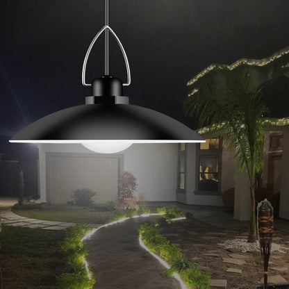 Outdoor Garden Yard Lighting Waterproof Solar Powered 2-Head Ceiling Porch Hanging Light Bulb with Extension Cord