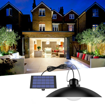 Outdoor Garden Yard Lighting Waterproof Solar Powered 2-Head Ceiling Porch Hanging Light Bulb with Extension Cord