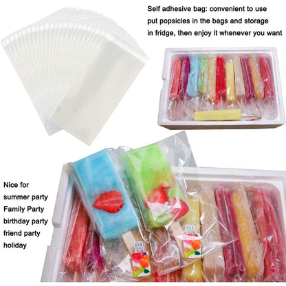 10-Grid Silicone Ice Lolly Mold Tray BPA Free DIY Mould with 50 Wooden Sticks (without FDA Certificate)