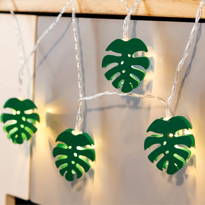 3m 20-LED Simulation Monstera Leaves Wedding Christmas LED Light String Nordic Party Decoration