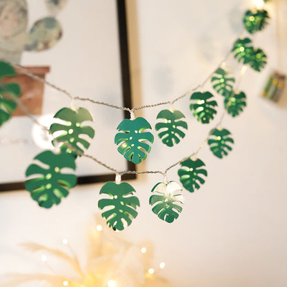 3m 20-LED Simulation Monstera Leaves Wedding Christmas LED Light String Nordic Party Decoration