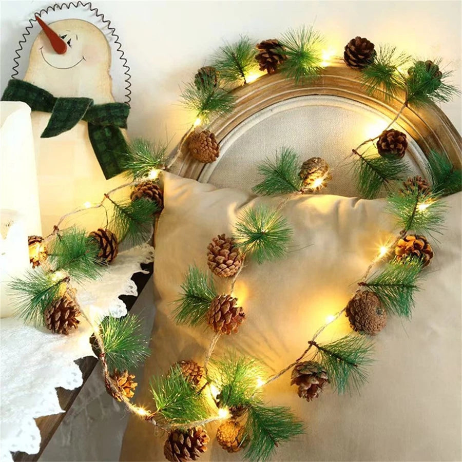 2m 20 LED Christmas Pinecone String Light Battery Operated Holiday Party Lighting Decor