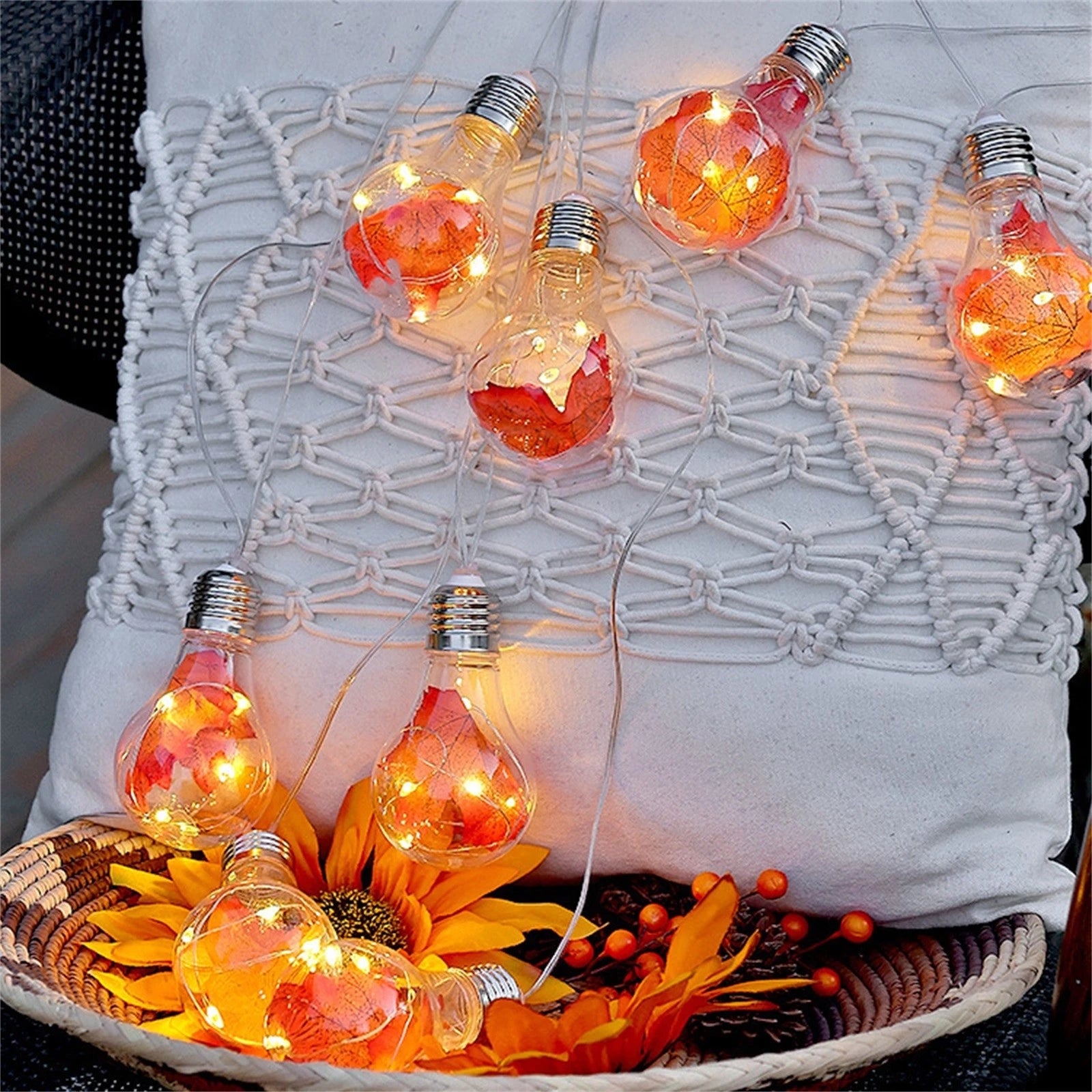 4m Maple Leaf Bulb String Light Battery Powered for Indoor Bedroom  Party Wedding Christmas