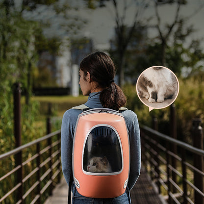 MOESTAR Cat Backpack Carrier Bag Pet Dog Carry Backpack Ventilate Transparent Capsule Backpack for Travel Hiking Outdoors Activities