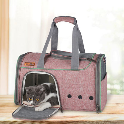 LDLC QS-056 Portable Pet Cross Body Bag Dog Cat Breathable Shoulders Bag Folding Travel Pet Carrier Case