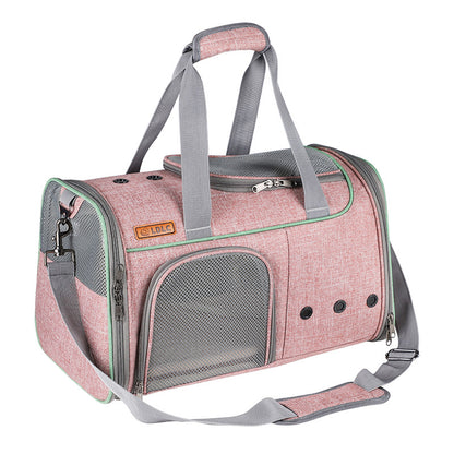 LDLC QS-056 Portable Pet Cross Body Bag Dog Cat Breathable Shoulders Bag Folding Travel Pet Carrier Case